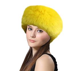 Lifup Damen Winter Kunstpelz Stirnband Elastische Ohrenschützer Gelb One size von Lifup