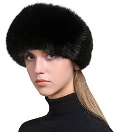 Lifup Damen Winter Kunstpelz Stirnband Elastische Ohrenschützer Schwarz 1 One size von Lifup
