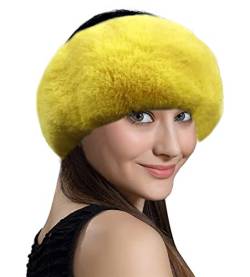 Lifup Damen Winter Kunstpelz Stirnband Elastische Ohrenwärmer Gelb One size von Lifup