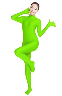 Lifup Unisex Bodysuit Ganzkörperanzug Kostüm Ganzkörperanzug Fasching für Erwachsenen Neon Grün XL von Lifup