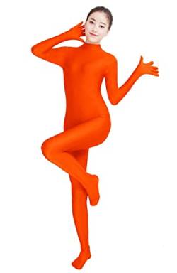 Lifup Unisex Bodysuit Ganzkörperanzug Kostüm Ganzkörperanzug Fasching für Erwachsenen Neon Orange L von Lifup