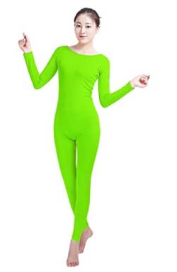 Lifup Unisex Ganzkörperanzug Kostüm Ganzkörperanzug Fasching Bodysuit für Erwachsenen Neon Grün S von Lifup