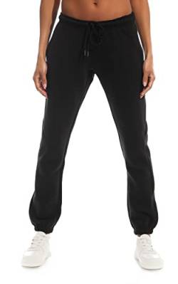 Light & Shade Damen Leichte und schattige Jogginghose mit weicher Haptik Trainingshose, Schwarz, XL von Light & Shade