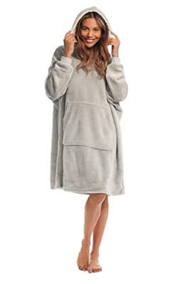 Light & Shade Damen Oversized Hoodie, grau, One Size von Light & Shade