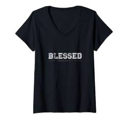 Damen Blessed Jeremia 17 Bibel Spruch Christliches T-Shirt mit V-Ausschnitt von Lightedblessing Christliche Kleidung