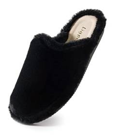 Ligpoll Hausschuhe Damen bezogene Plüsch Flip Flop Bequeme Flauschige Hausschuhe für Damen Warme Leder Schlappen Natural Leder Slipper Pantoletten von Ligpoll