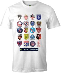 Ligue 1 Uber Eats Herren Meligf1ts020 T-Shirt, weiß, L von Ligue 1 Uber Eats