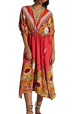 LikeJump Damen Bohemien Kaftan Übergröße Strandkleider Lang Kleid Badeanzug Cover Ups von LikeJump