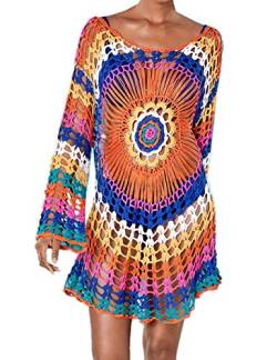 LikeJump Damen Crochet Tunika Cover Up Kleid Strandkleider Sommer Party Nachthemd Casual Kleidung von LikeJump