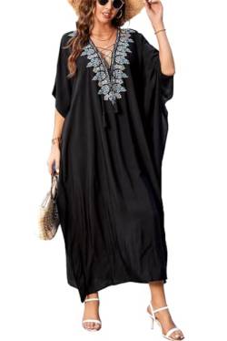 LikeJump Damen Kimono Knielänge Strandkleid Lang Sommerkleid Bikini Cover Up von LikeJump