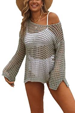 LikeJump Damen Knit Poncho Crochet Kleid Tunika Strandkleider Strand Abdeckungs Bikini Cover Up von LikeJump