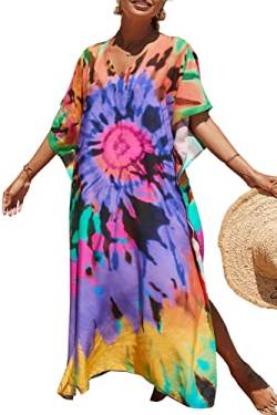 LikeJump Damen Morgenmantel Kaftan Kimono Homewear Bademantel Strand Maxikleid Bikini Cover Ups Tops von LikeJump