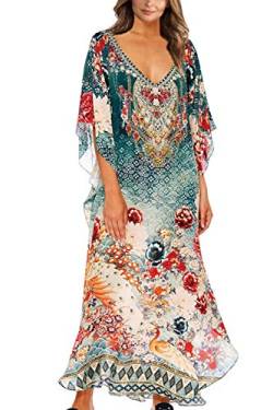 LikeJump Damen Sommer Strandkleider Maxi Kaftan Pareos Strand Abdeckungs Bikini Cover Up von LikeJump