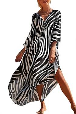 LikeJump Schnelltrocknend Boho Kaftan Beach Maxikleid für Damen Sommer Bikini Cover Ups Übergröße Strandkleider Robes von LikeJump