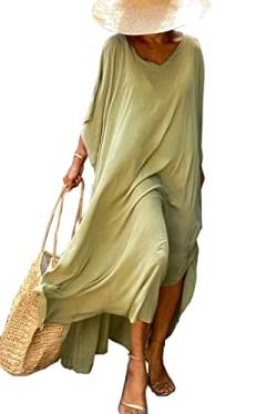 LikeJump Schnelltrocknend Boho Kaftan Beach Maxikleid für Damen Sommer Bikini Cover Ups Übergröße Strandkleider Robes von LikeJump