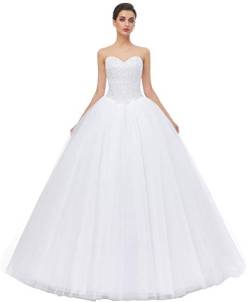 Beautyprom Damen-Ballkleid, Brautkleid, Hochzeitskleid (weiß, 38) von Likedpage