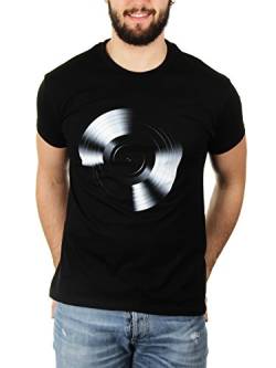 Black Vinyl for A Black Tee - Herren T-Shirt von KaterLikoli, Gr. 3XL, Deep Black von Likoli