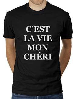 C'est La Vie Mon Chéri - Herren T-Shirt von KaterLikoli, Gr. 2XL, Deep Black von Likoli