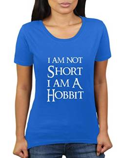 I Am Not Short I Am A Hobbit - Damen T-Shirt von KaterLikoli, Gr. M, Royal Blue von Likoli