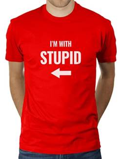I'm with Stupid - Das Partner Outfit zum I'm with Karen Shirt - Herren T-Shirt von KaterLikoli, Gr. M, Red von Likoli