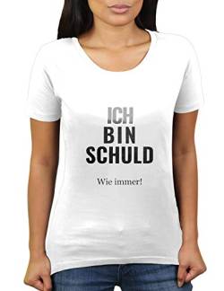 Ich Bin Schuld - wie Immer - Damen T-Shirt von KaterLikoli, Gr. M, Weiß von Likoli