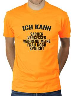 Ich kann Sachen vergessen während Meine Frau noch spricht - Herren T-Shirt von KaterLikoli, Gr. XL, Gold Yellow von Likoli