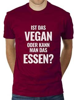 Ist das Vegan oder kann Man das Essen - Herren T-Shirt von KaterLikoli, Gr. L, Burgundy von Likoli