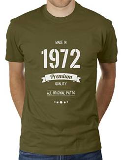 Jahrgang 1972 - All Parts Original - Geburtstag - 48 Jahre alt - Vintage - Herren T-Shirt von KaterLikoli, Gr. 2XL, Olive von Likoli