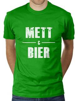 Mett & Bier - Herren T-Shirt von KaterLikoli, Gr. 2XL, Apple Green von Likoli