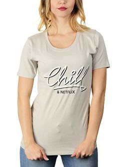 Netflix & Chill - Damen T-Shirt von KaterLikoli, Gr. S, Light Gray von Likoli