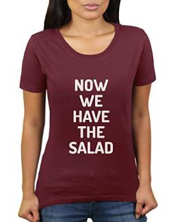 Now We Have The Salad - Learning Denglish - Damen T-Shirt von KaterLikoli, Gr. XL, Burgundy von Likoli