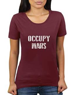 Occupy Mars - Damen T-Shirt von KaterLikoli, Gr. S, Burgundy von Likoli