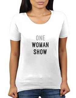 One Woman Show - Damen T-Shirt von KaterLikoli, Gr. L, Weiß von Likoli