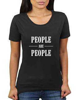 People Are People - Damen T-Shirt von KaterLikoli, Gr. 2XL, Deep Black von Likoli