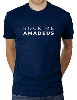 Rock Me Amadeus - 80er Party Revival - Herren T-Shirt von KaterLikoli, Gr. XL, French Navy von Likoli