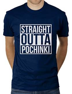 Straight Outta Pochinki PUBG Player Unknown Battlegrounds - Herren T-Shirt von KaterLikoli, Gr. L, French Navy von Likoli