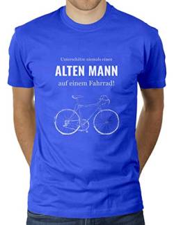 Unterschätze Niemals einen Alten Mann auf einem Fahrrad - Herren T-Shirt von KaterLikoli, Gr. 3XL, Royal Blue von Likoli