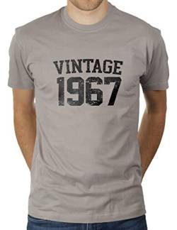 Vintage 1967 - Jahrgang - Geburtstag - 53 Jahre alt - Herren T-Shirt von KaterLikoli, Gr. XL, Light Gray von Likoli