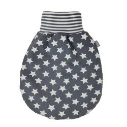 Lilakind“ Baby Kinder Baumwolljersey Strampelsack Sterne Grau Weiß Gefüttert Gr. L - Made in Germany von Lilakind