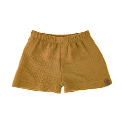 Lilakind“ Baby Kinder Kurze Hose Musselin Shorts Buchse Uni Caramel Gr. 92/98 - Made in Germany von Lilakind