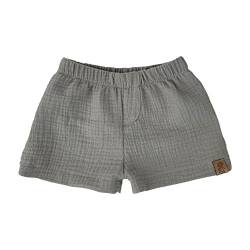 Lilakind“ Baby Kinder Kurze Hose Musselin Shorts Buchse Uni Grau Gr. 104/110 - Made in Germany von Lilakind