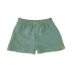 Lilakind“ Baby Kinder Kurze Hose Musselin Shorts Buchse Uni Grün Gr. 86/92 - Made in Germany von Lilakind