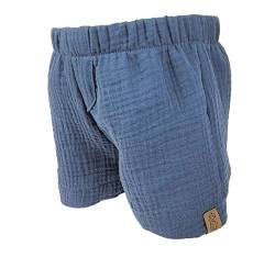 Lilakind“ Baby Kinder Kurze Hose Musselin Shorts Buchse Uni Jeansblau Gr. 104/110 - Made in Germany von Lilakind