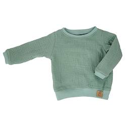 Lilakind“ Baby Kinder Musselin Langarm-Shirt Pullover Baumwolle Uni Alt-Grün Gr. 110/116 - Made in Germany von Lilakind