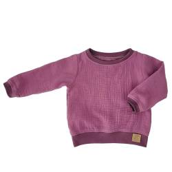 Lilakind“ Baby Kinder Musselin Langarm-Shirt Pullover Baumwolle Uni Beere Gr. 98/104 - Made in Germany von Lilakind