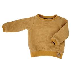 Lilakind“ Baby Kinder Musselin Langarm-Shirt Pullover Baumwolle Uni Caramel Ocker Gr. 74/80 - Made in Germany von Lilakind
