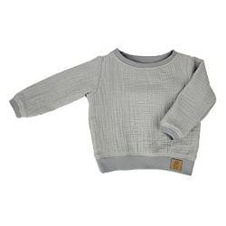 Lilakind“ Baby Kinder Musselin Langarm-Shirt Pullover Baumwolle Uni Hellgrau Gr. 104/110 - Made in Germany von Lilakind