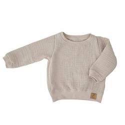 Lilakind“ Baby Kinder Musselin Langarm-Shirt Pullover Baumwolle Uni Sand Beige Gr. 110/116 - Made in Germany von Lilakind