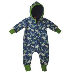 Lilakind“ Baby Kinder Overall Einteiler Jungen Softshell Dinosaurier Blau Gr. 86/92 - Made in Germany von Lilakind