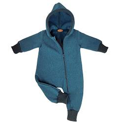 Lilakind“ Baby Kinder Softshell Regen Overall mit Kapuze Meliert einfarbig Uni petrol Gr. 110/116 - Made in Germany von Lilakind